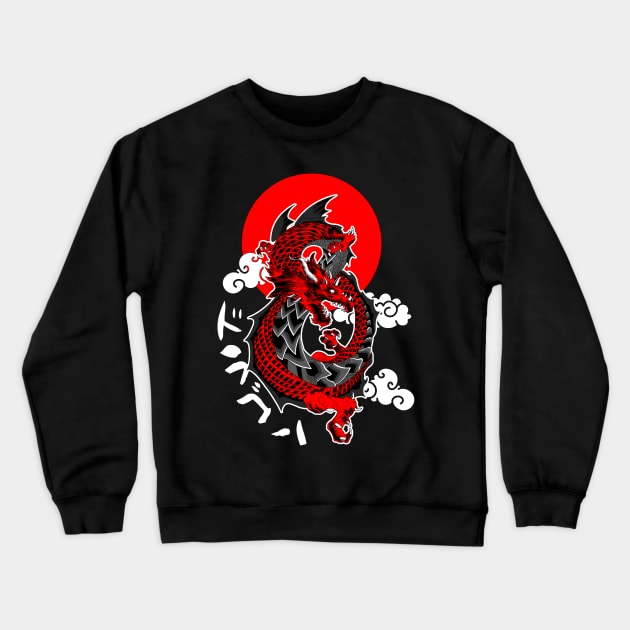 red dragon Crewneck Sweatshirt by nehemialeo